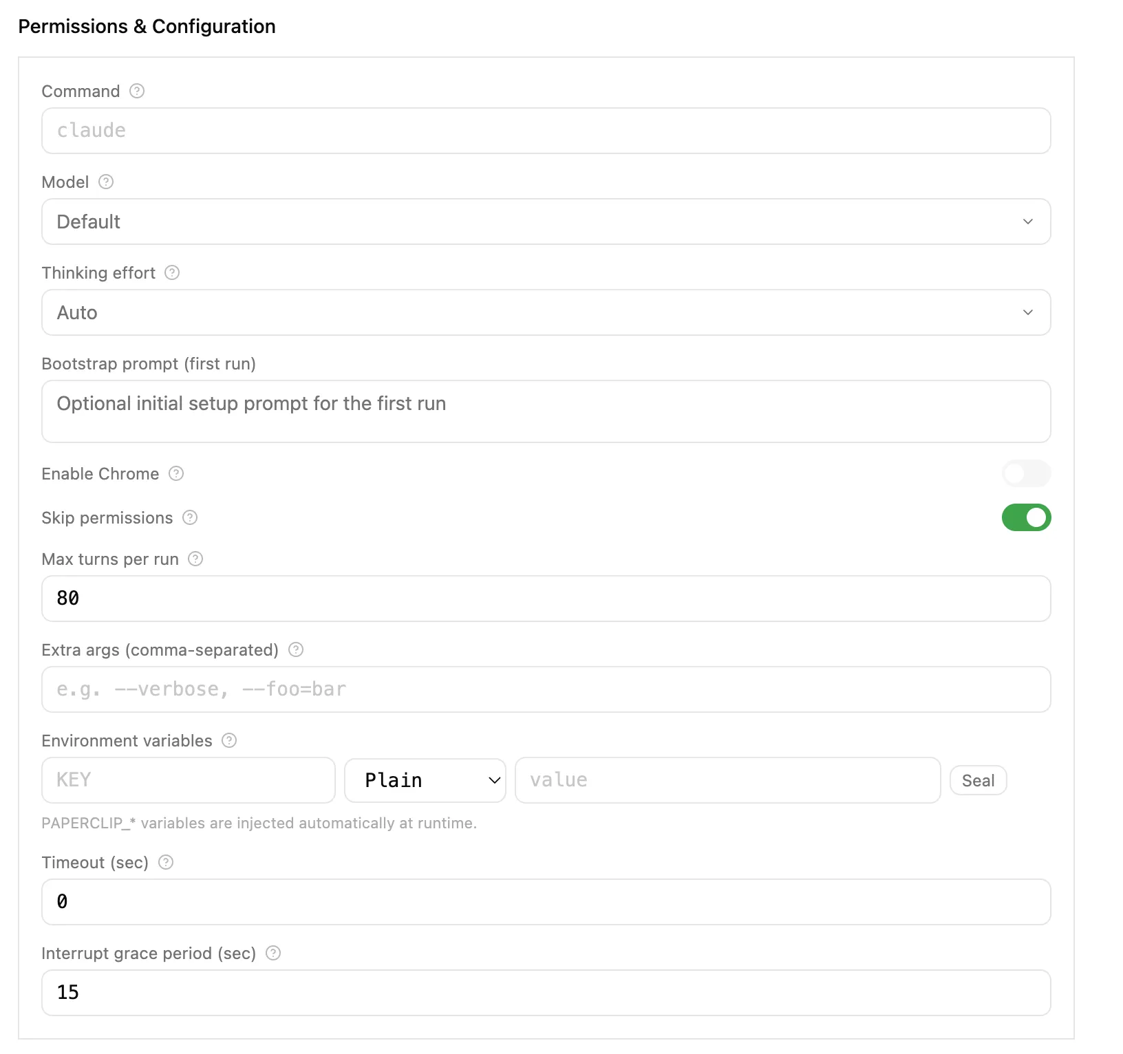 Config and Permissions