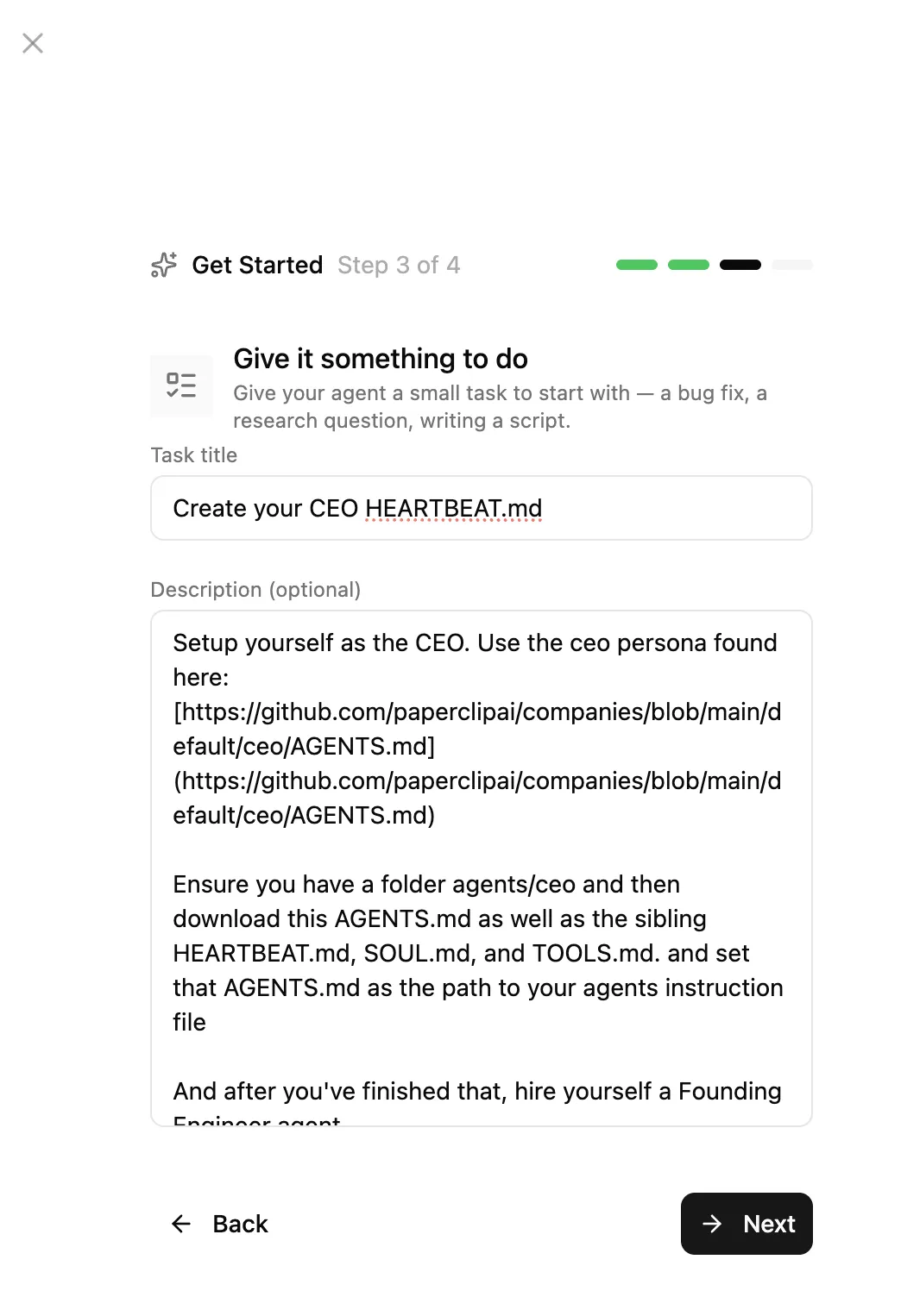 Assign Your First Task to the CEO